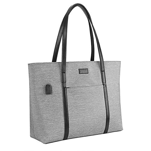 Vintage Blue Blossom Leather Tote Bag Large Capacity Shoulder Handbag Purse Work Laptop fit 15.6 inch for Women Lady Girls 